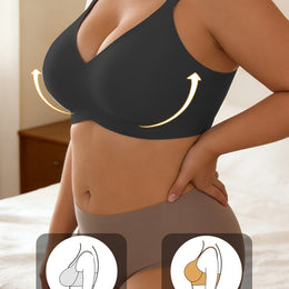 KissICON Black / 3XL Comfy Curve Full Coverage Jelly Bra – Soft