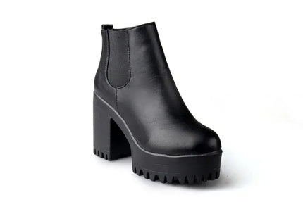 KissICON black / 40 2024 Autumn/Winter New Women's Short Boots, Coarse Heel,