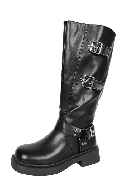 KissICON Black / 40 Soft PU Leather Women's Autumn Black Brown Long