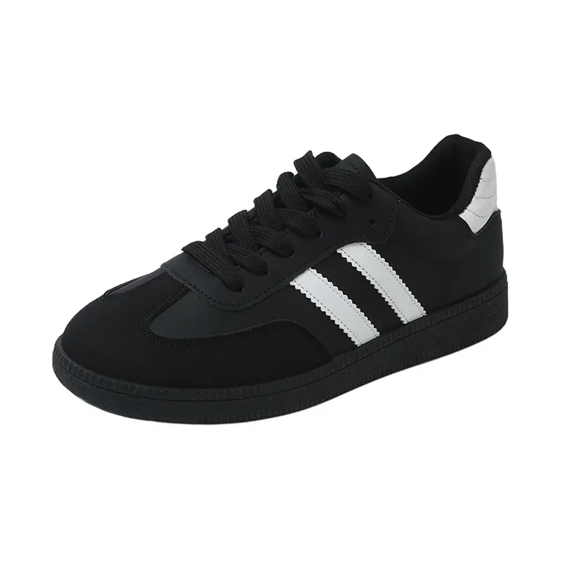 Dropshipman black / 40 Women Tennis Sneakers Flats Ladies Fashion Mixed Colors Lace-up Vulcanized Shoes Spring Autumn Woman Outdoor Trainers Footwear
