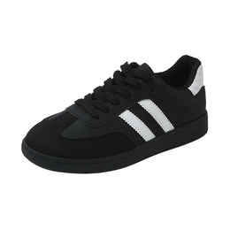Dropshipman black / 40 Women Tennis Sneakers Flats Ladies Fashion Mixed Colors Lace-up Vulcanized Shoes Spring Autumn Woman Outdoor Trainers Footwear