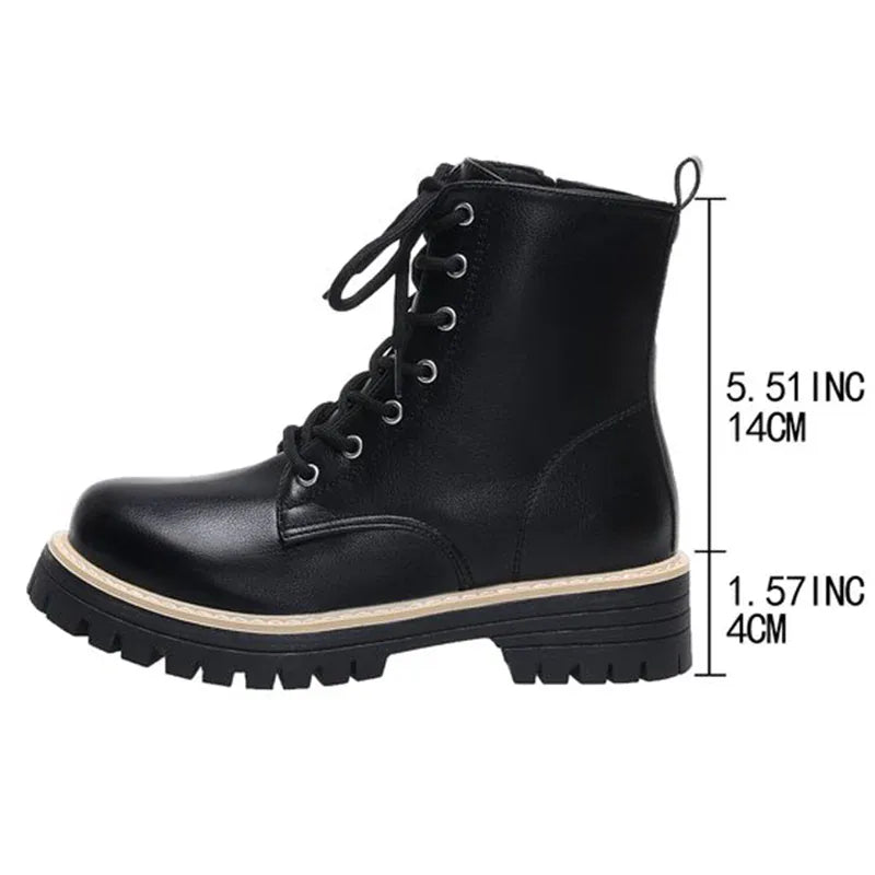 KissICON black / 41 Autumn Winter Fashion Round Toe Shoes Women Pu