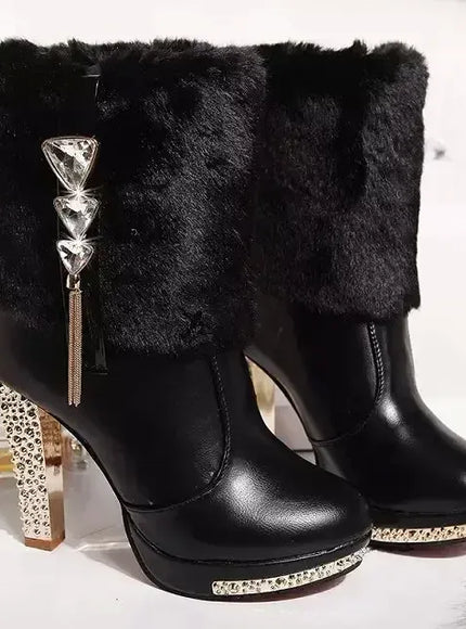 KissICON black / 41 Winter Boot Women Shoe Winter New Ankle Boots