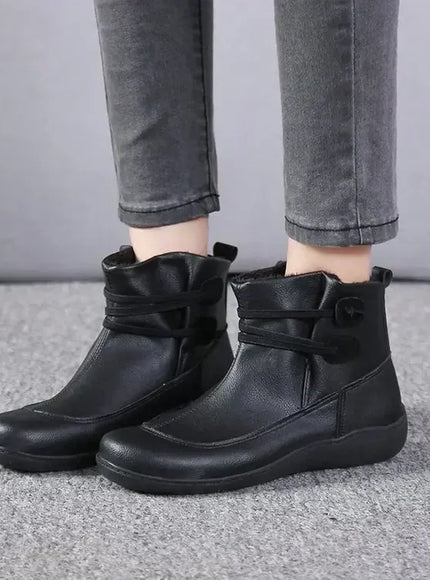 KissICON Black / 41 Women Boots Autumn/winter New Flat Bottomed British Style