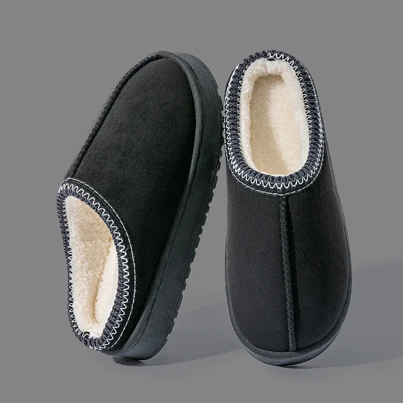 KissICON black / 42-43 Women's Plush Slippers Winter Warm House Shoes Fashion