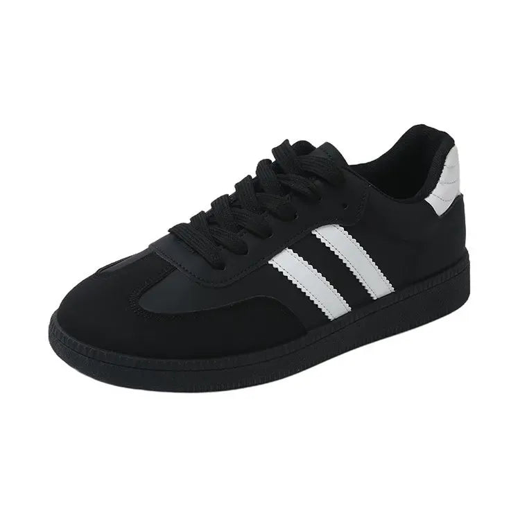 KissICON Footwear Black / 42 Fashion Lace-Up Vulcanized Flat Sneakers for Women