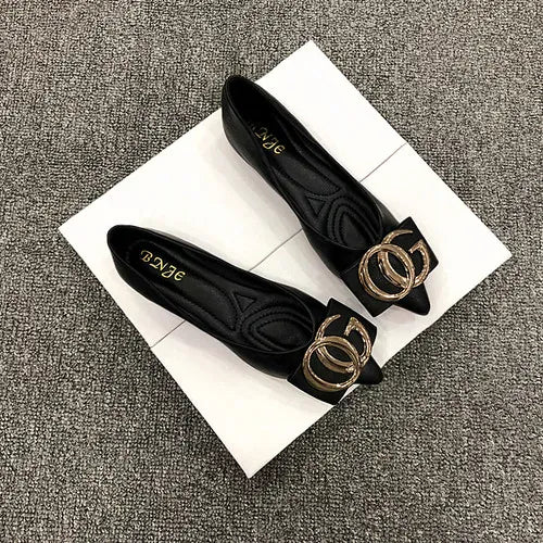 KissICON Black / 42 Flat Shoes Women Spring Autumn New Fashion Comfortable
