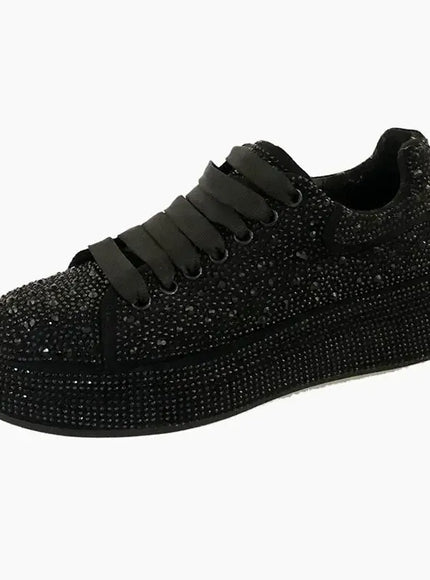 KissICON Footwear black / 42 Luxury Rhinestone Platform Fashion Sneakers for Women