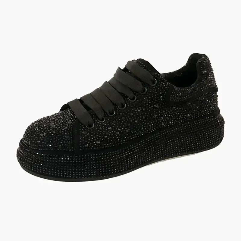 KissICON Footwear black / 42 Luxury Rhinestone Platform Fashion Sneakers for Women