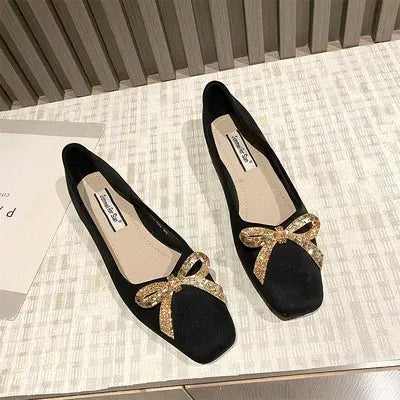 KissICON black / 43 Flat Shoes for Women's New Spring Summer Square