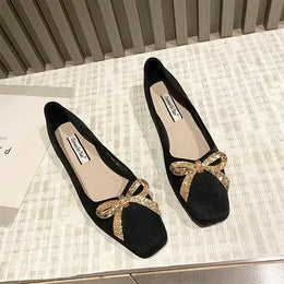KissICON black / 43 Flat Shoes for Women's New Spring Summer Square