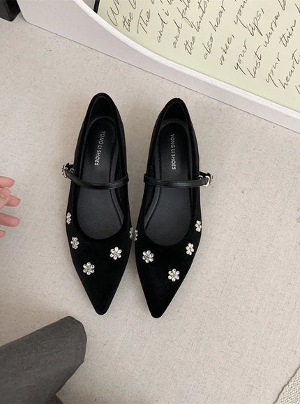 KissICON Black / 43 Flat Shoes Women French Mary Jane Shoes Women
