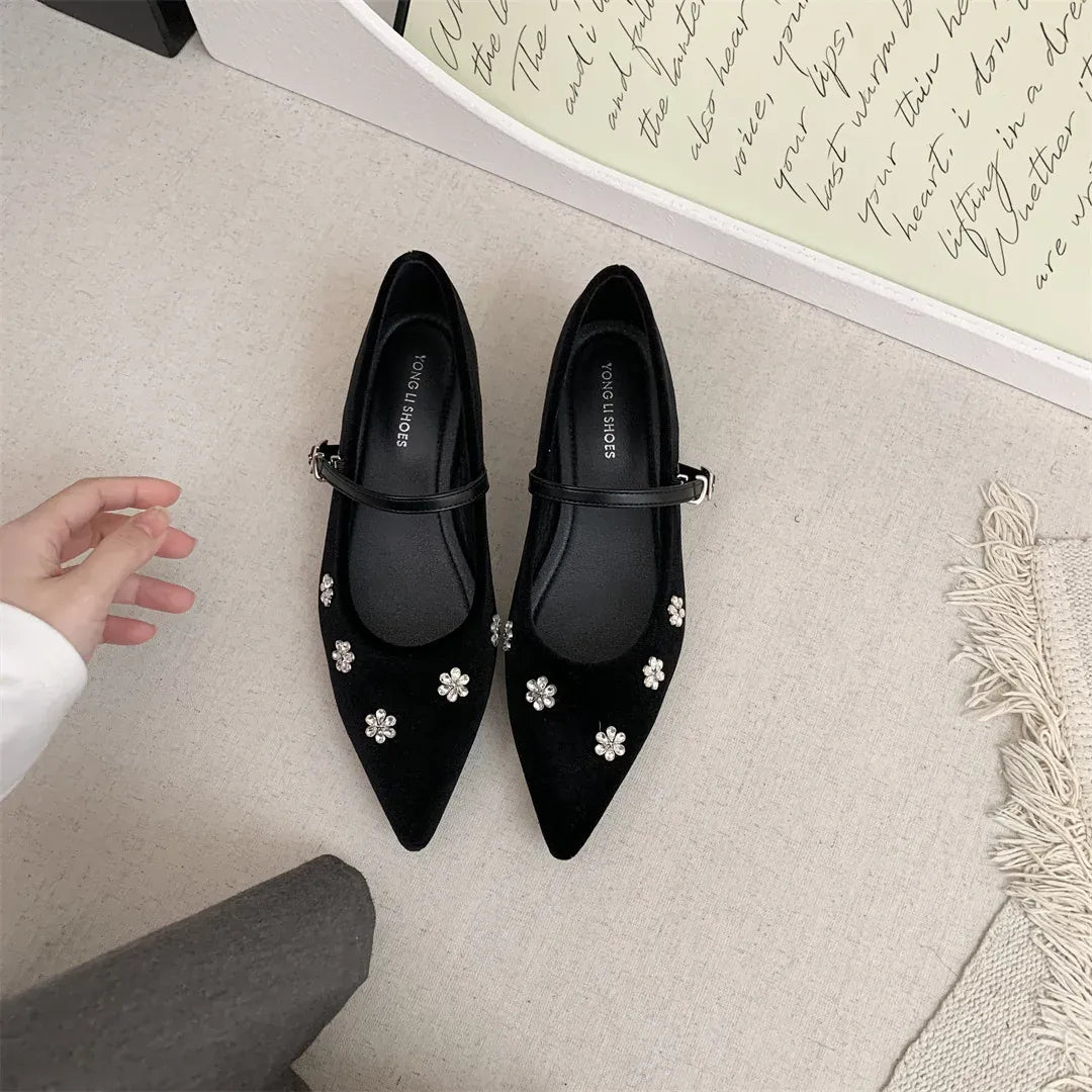 KissICON Black / 43 Flat Shoes Women French Mary Jane Shoes Women