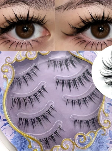 KissICON Black- 4Pair KissIcon Comics False Eyelashes Transparent Stem - Reusable