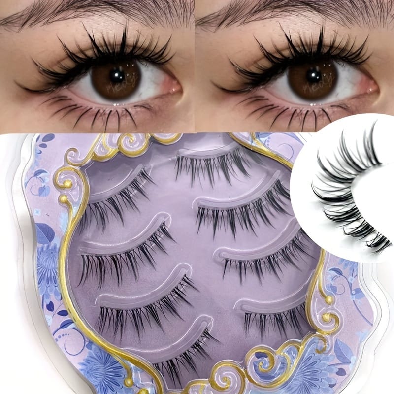 KissICON Black- 4Pair KissIcon Comics False Eyelashes Transparent Stem - Reusable