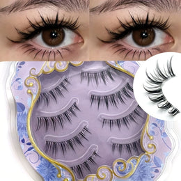 KissICON Black- 4Pair KissIcon Comics False Eyelashes Transparent Stem - Reusable