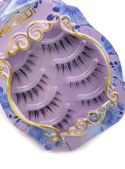 KissICON Black- 4Pair KissIcon Comics False Eyelashes Transparent Stem - Reusable