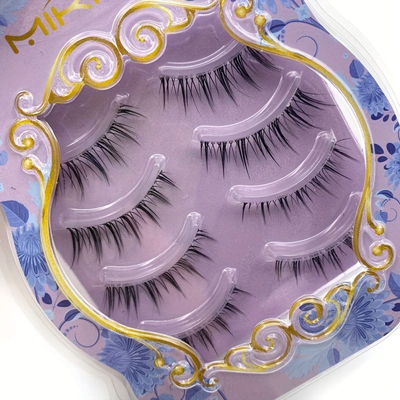 KissICON Black- 4Pair KissIcon Comics False Eyelashes Transparent Stem - Reusable