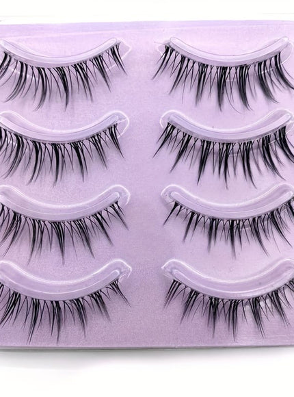 KissICON Black- 4Pair KissIcon Comics False Eyelashes Transparent Stem - Reusable
