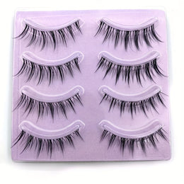 KissICON Black- 4Pair KissIcon Comics False Eyelashes Transparent Stem - Reusable
