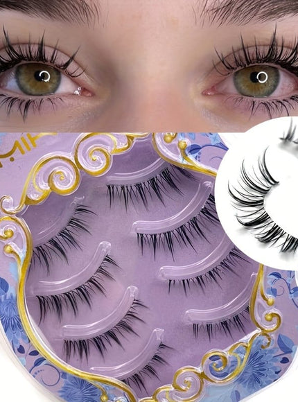 KissICON Black- 4Pair KissIcon Comics False Eyelashes Transparent Stem - Reusable