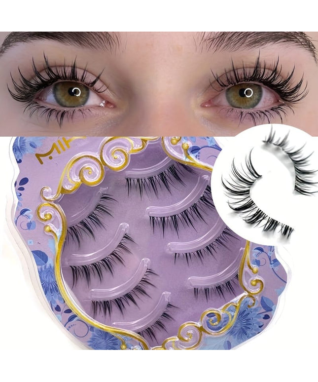 KissICON Black- 4Pair KissIcon Comics False Eyelashes Transparent Stem - Reusable