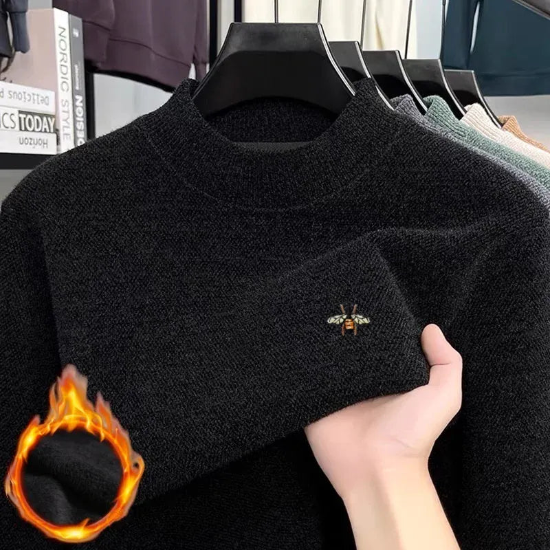 KissICON black / 4XL New Design Embroidered Knit Pullover Cozy AutumnWinter Style