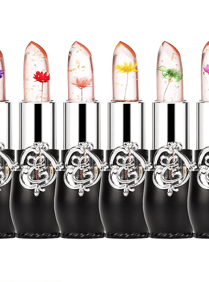 KissICON Black 6 Pcs In One Set KissIcon Jelly Lipstick - Long Lasting Peach Flavor