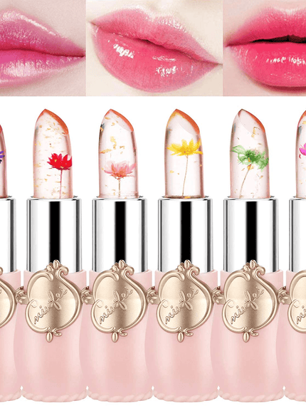 KissICON Black 6 Pcs In One Set KissIcon Jelly Lipstick - Long Lasting Peach Flavor