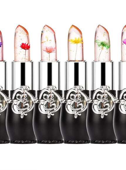 KissICON Black 6 Pcs In One Set KissIcon Jelly Lipstick - Long Lasting Peach Flavor