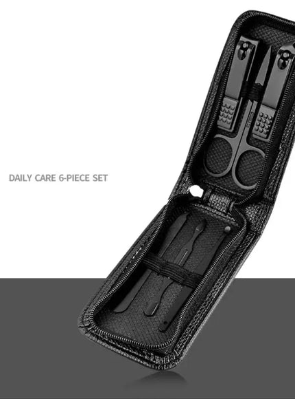 KissICON Black 6piece set KissIcon Nail Scissors Set Premium Manicure Tools 6