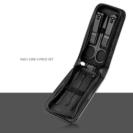 KissICON Black 6piece set KissIcon Nail Scissors Set Premium Manicure Tools 6