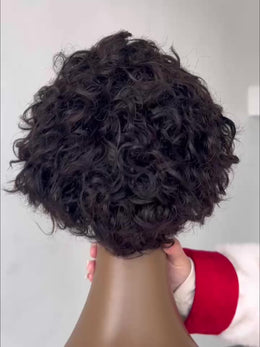 KissICON Black / 8inch Kissicon Short Pixie Cut Curly Lace