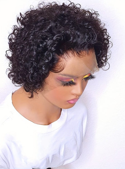KissICON Black / 8inch Kissicon Short Pixie Cut Curly Lace