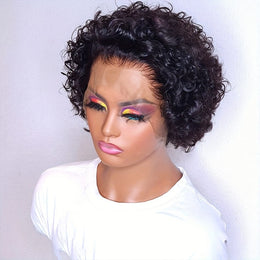 KissICON Black / 8inch Kissicon Short Pixie Cut Curly Lace