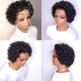 KissICON Black / 8inch Kissicon Short Pixie Cut Curly Lace