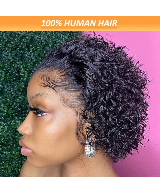 KissICON Black / 8inch Kissicon Short Pixie Cut Curly Lace