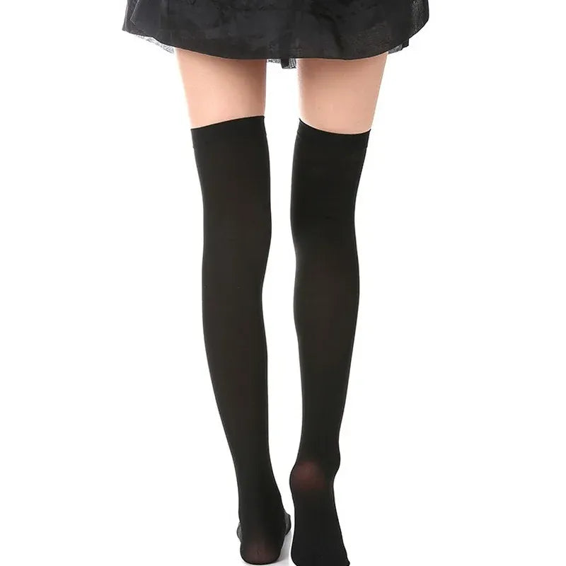 KissICON black and white Halloween April Fools Day Theme Party Role Playing Horror Skull Print Long Tube Tight Stockings Costume Women Festival