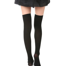 KissICON black and white Halloween April Fools Day Theme Party Role Playing Horror Skull Print Long Tube Tight Stockings Costume Women Festival