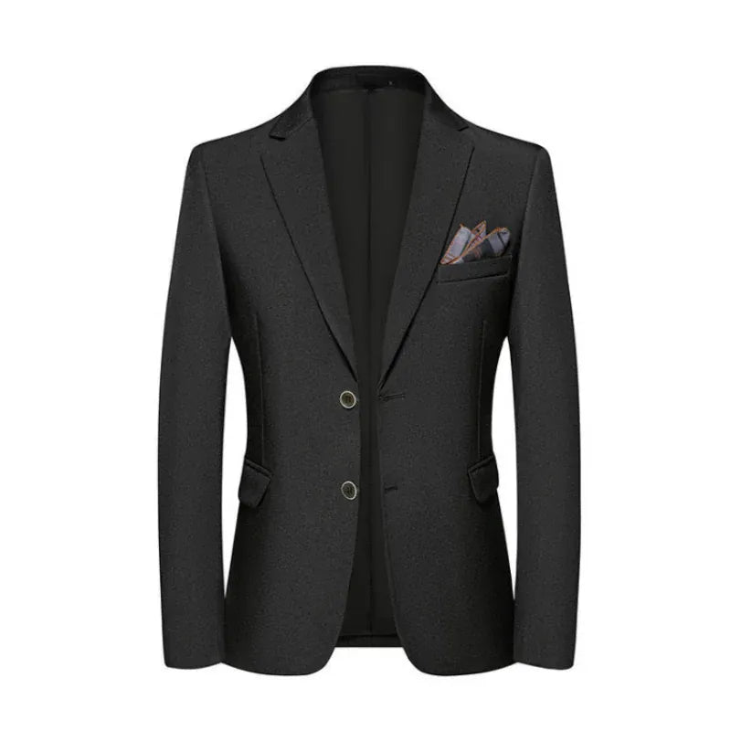 KissICON black / Asian 4XL is Eur 2XL 2025 Mens Korean Slim Fit Business Casual Blazer