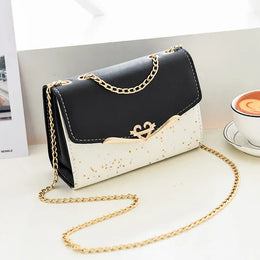 KissICON Black / Bag only Faux Leather Chain Crossbody – Shoulder Purse Day