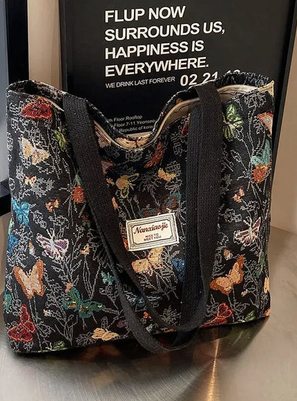 KissICON black big Canvas Tote – Fashionable Work Commuter