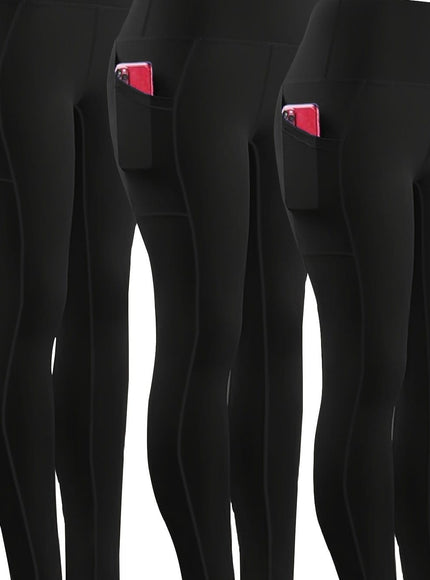 jkthpu-45 black/black/black / UK 16 Three-piece Set, Sports Yoga Pants for Women, High