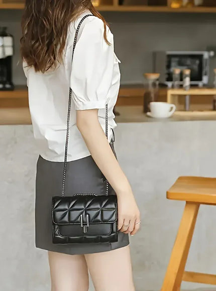 KissICON black Black Mini Plaid Messenger Adjustable Shoulder Strap