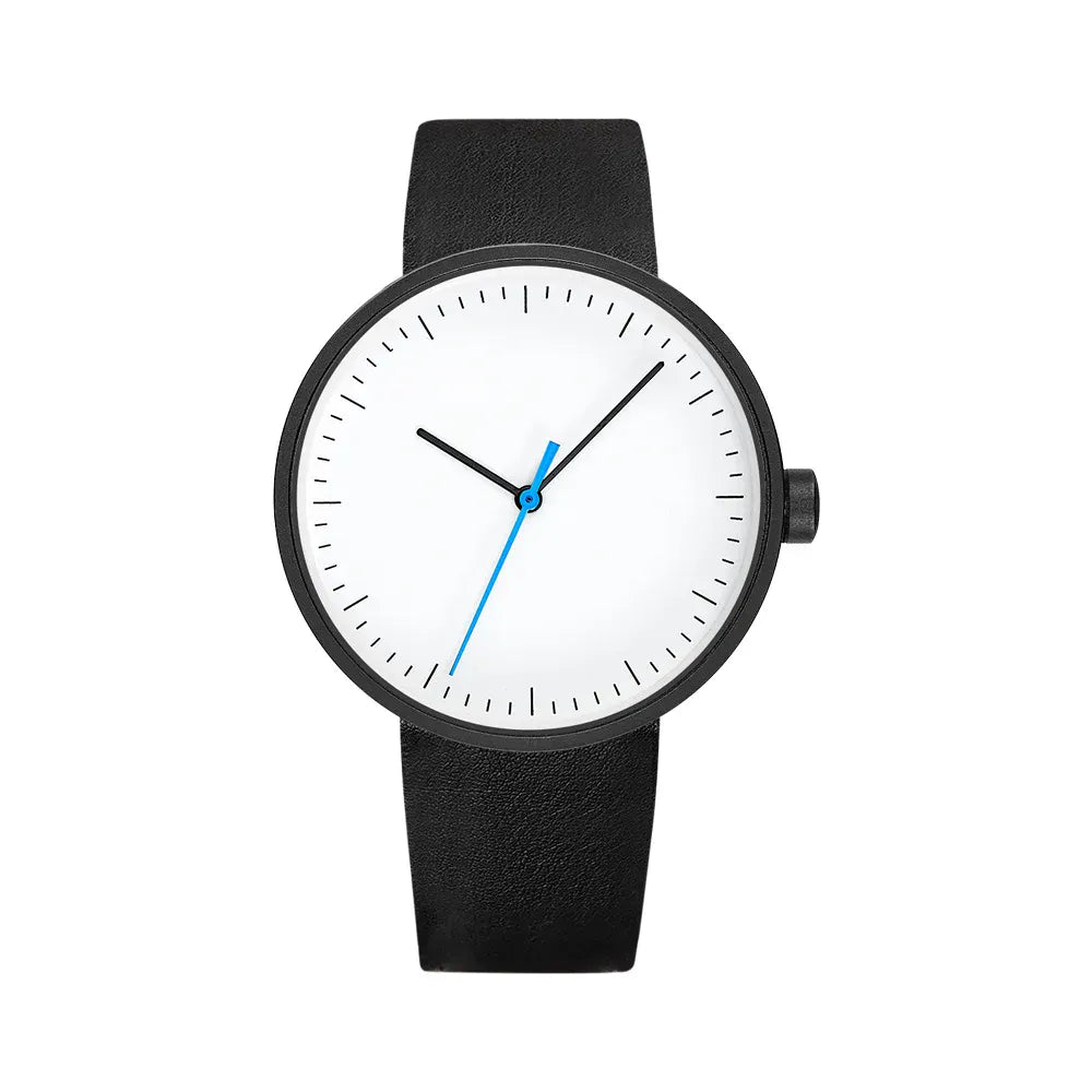 KissICON black-blue KissIcon UTHAI Couple Leather Strap Quartz Wristwatch Trendy