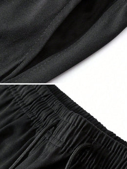 KissICON Black Cargo Joggers Casual Outdoor Sports Drawstring Pants
