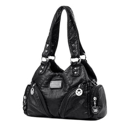Dropshipman Black / CHINA Retro Pu Leather Shoulder Bags Luxury Designer HandBags Women's Trend Tote Bag Crossbody Motorcycle Bags for Women