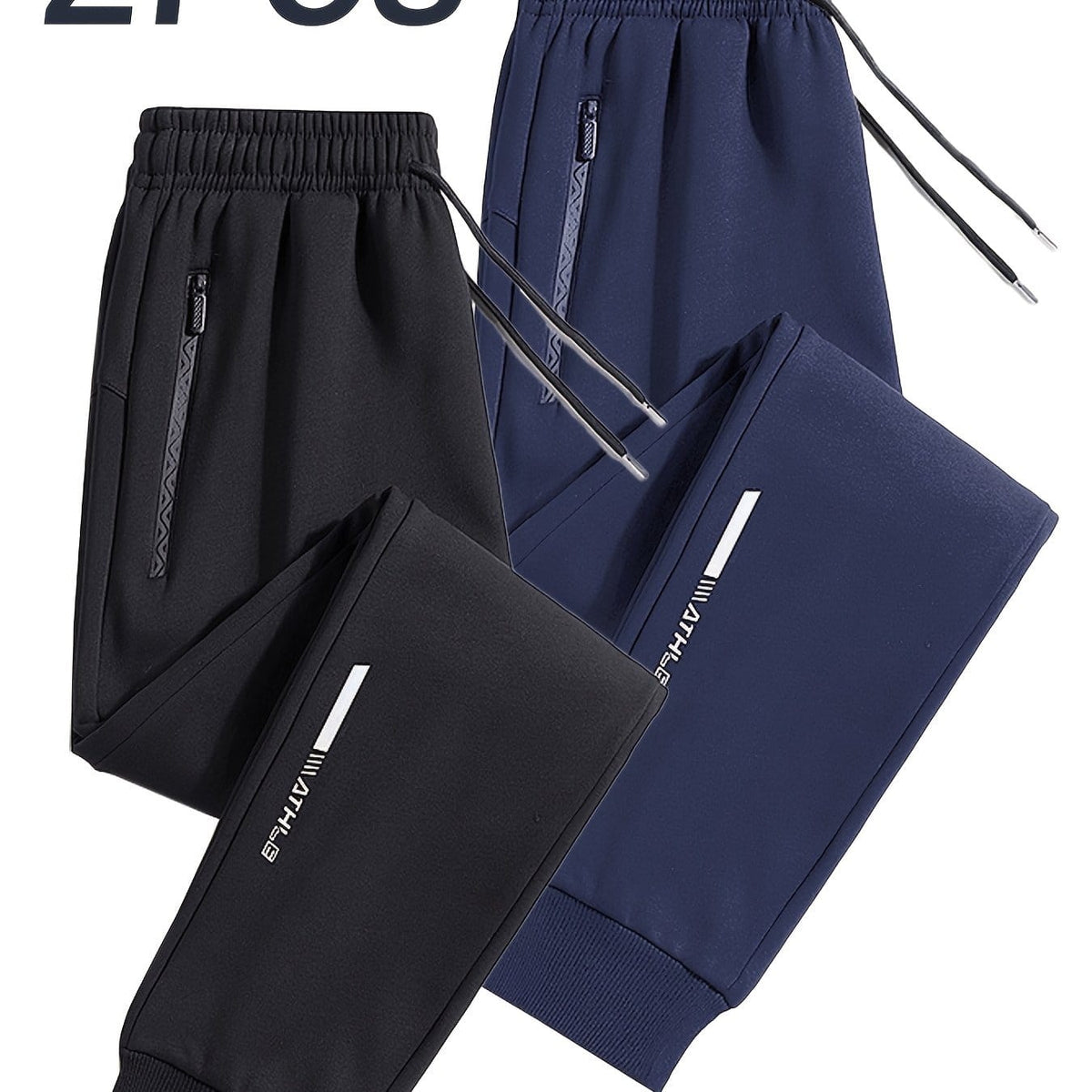 KissICON Black Color+Blue / UK 31 2pc Mens Reflective Jogger Set AllSeason Outdoor Comfort