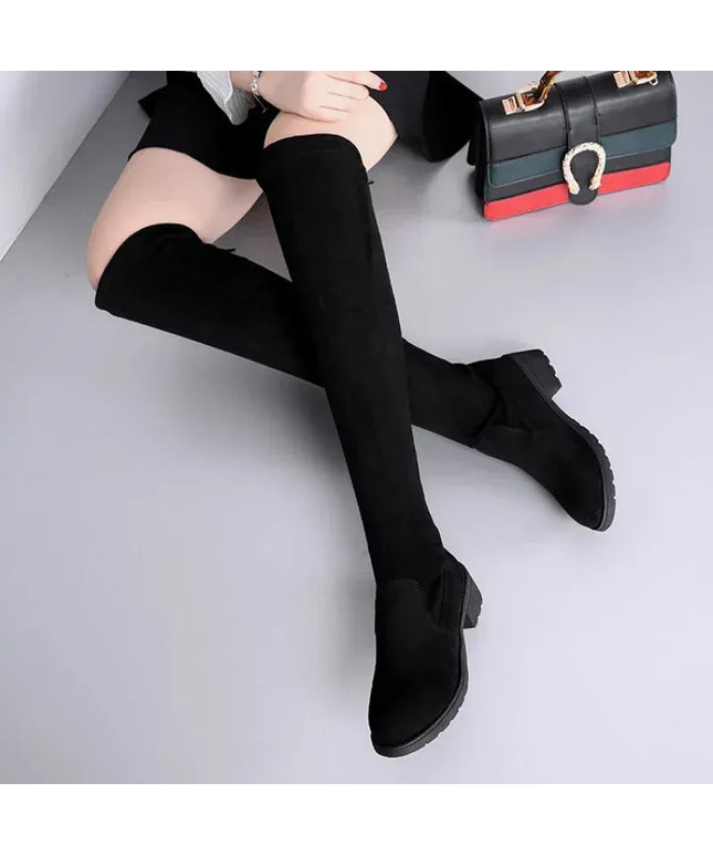 KissICON Black cotton lining / 40 Women Boots Winter Black Over The Knee Boots