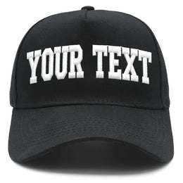 KissICON Black Custom Embroidered Baseball Cap Your Text Your Style
